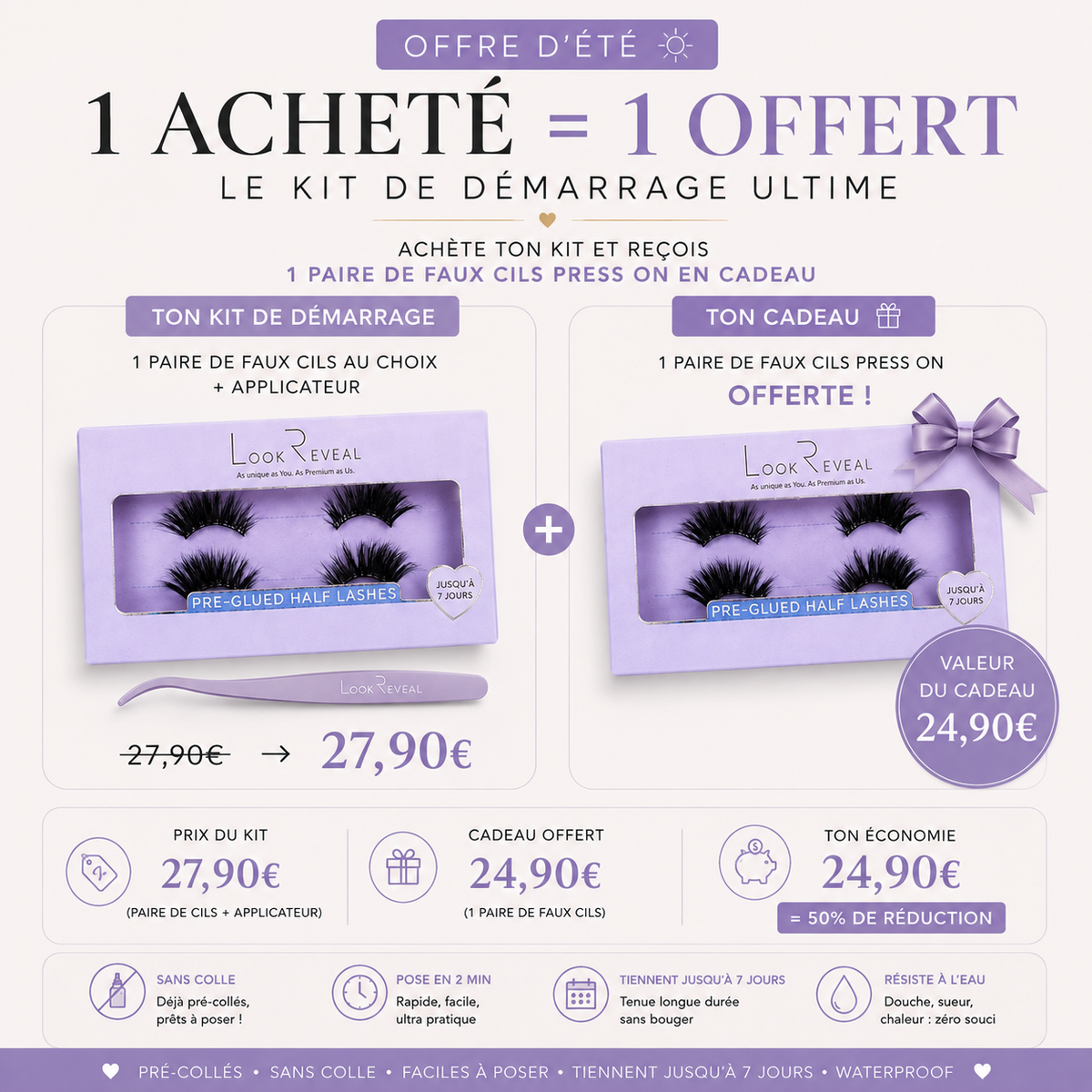 Press-On Half Lashes Kit de Démarrage